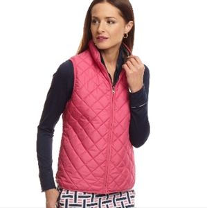 Christopher & Banks Quilted Salmon puffer vest jacket size Large New